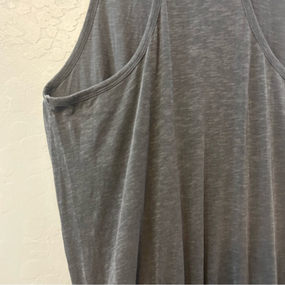 Sundry ruched tank u-neck sleeveless racerback dress in pigment gray size xl - Picture 15 of 16